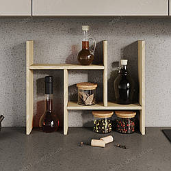 Розсувна полиця на стіл для кухні Настільна кухонна полиця органайзер Полиці з натурального дерева