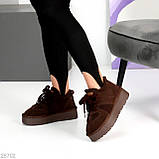 Жіночі низки уги, жіночі уги автоледі, коричневі уги жіночі, жіночі шоколадні уги, уги кросівки, фото 6