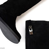 Жиночі шкіряні чоботи, Високі замшеві чоботи демі, чоботи жокейки, фото 2