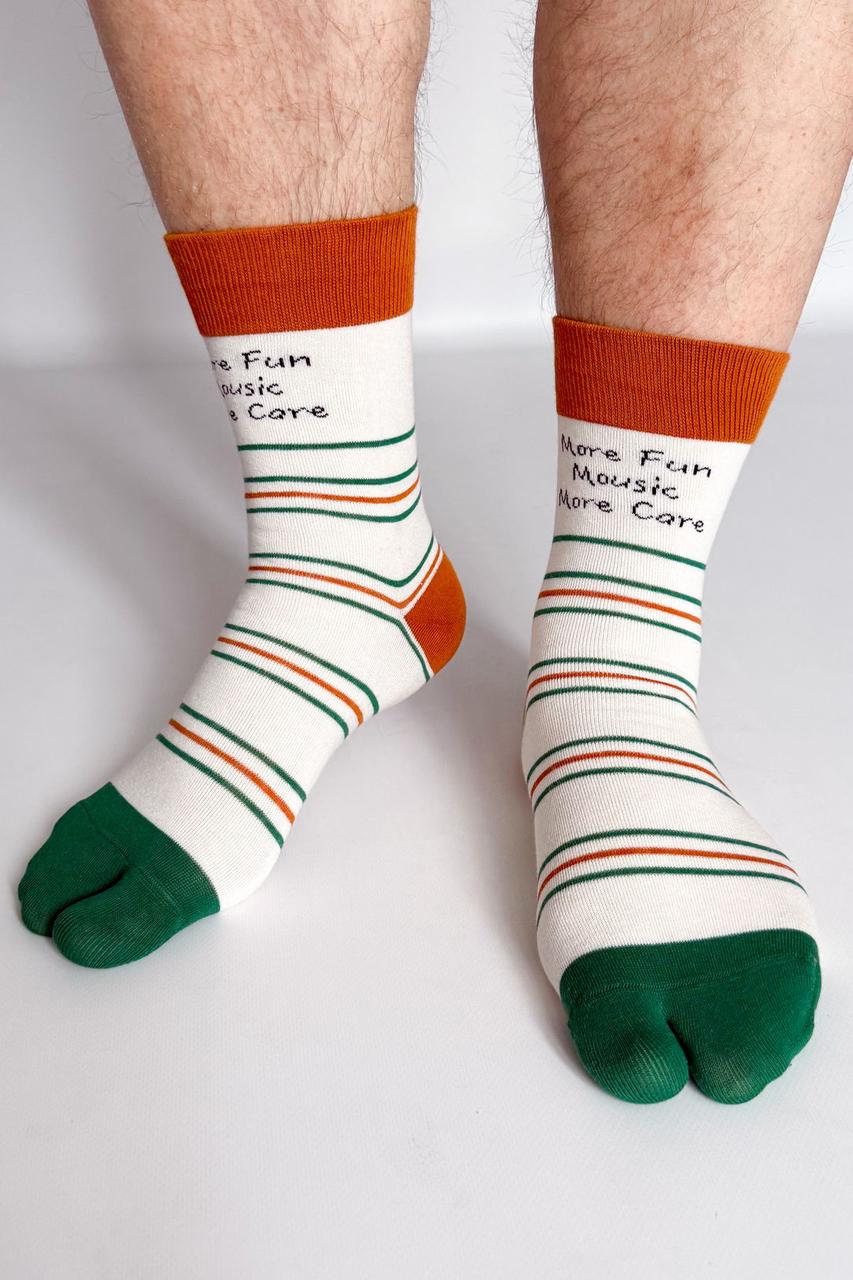 Шкарпетки табі в смужку More Fun Apmi 38-43 зелений, фото 1