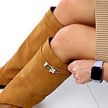 Жиночі шкіряні чоботи, Високі замшеві чоботи демі, чоботи жокейки, фото 10