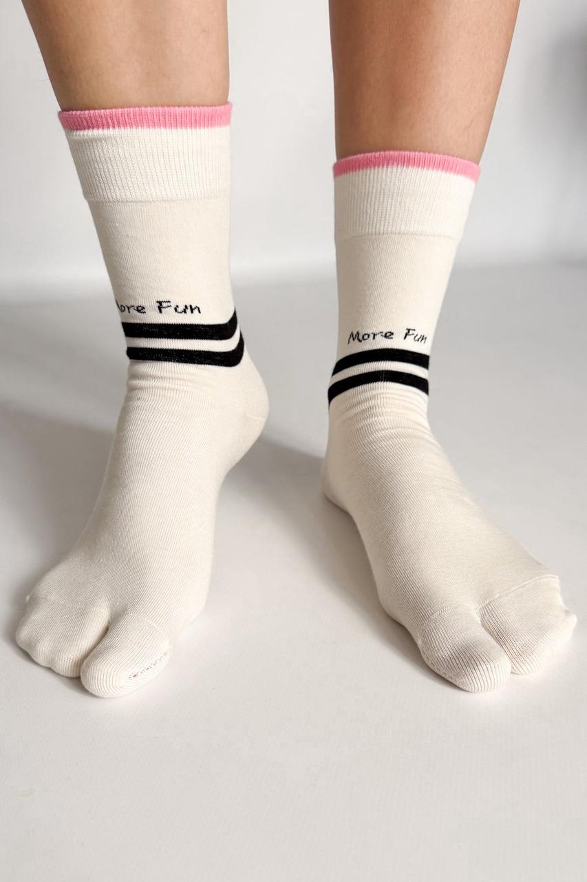 Шкарпетки табі в смужку жіночі More Fun Apmi 38-43 білий, фото 1
