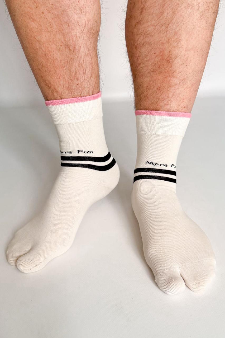 Шкарпетки табі в смужку More Fun Apmi 38-43 білий, фото 1