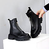 Жіночі коричневі черевики, жіночі шкіряні челсі, жіночі зимові черевики, натуральні жіночі черевики, фото 6