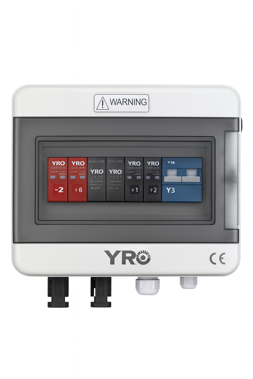 Щиток захисту для сонячних станцій YRO YRPVB-2/1CB PV Combiner Box 600V, фото 1