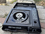 Портативна газова плита KKK Gas Stove у кейсі туристична пальник на балон для кемпінгу риболовлі, подорожей, фото 4