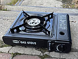 Портативна газова плита KKK Gas Stove у кейсі туристична пальник на балон для кемпінгу риболовлі, подорожей, фото 3