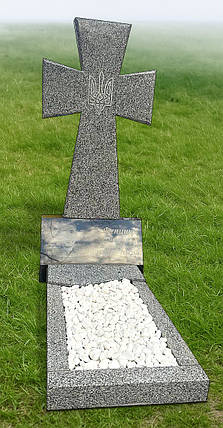 Гранітний хрест зі світлого граніту К-27, фото 1