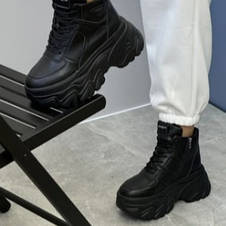 Черевики жіночі зимові чорні, фото 3