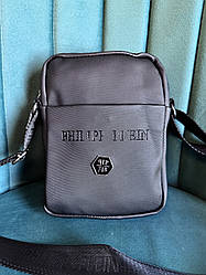 Чоловіча сумка чорна , барсетка чоловіча  Phіllіp Pln, сумка через плече, сумка для чоловіків