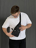 Сумка чоловіча слінг LV чорний, фото 4