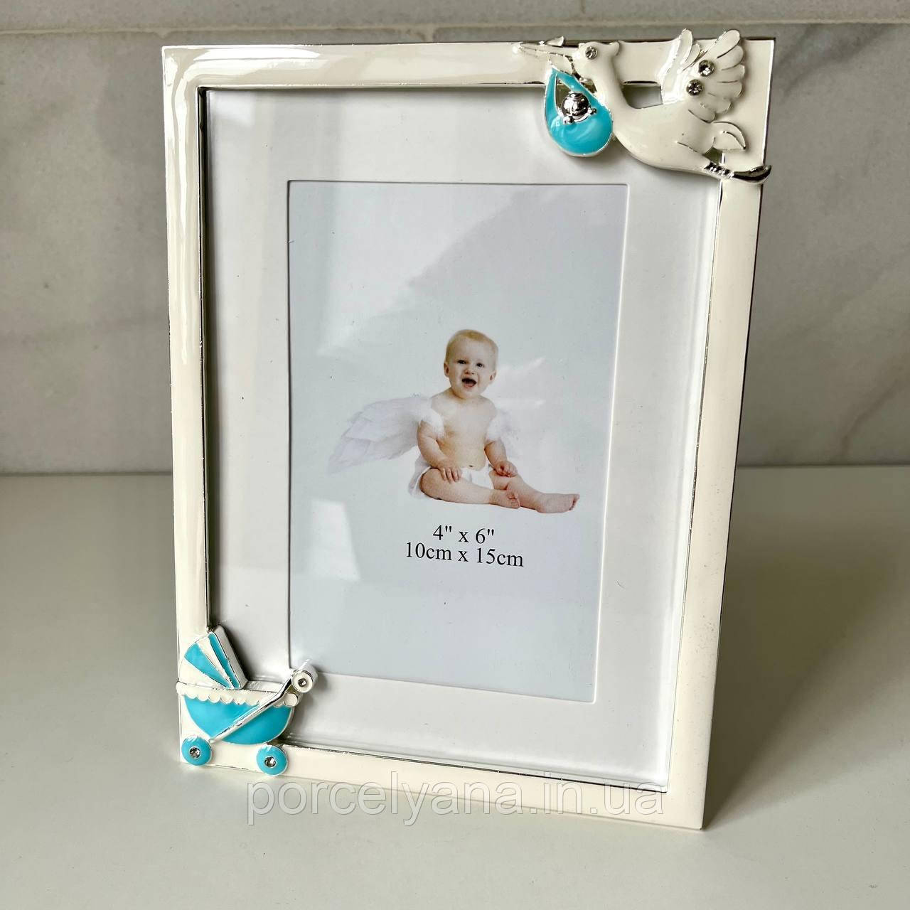 Фоторамка лелека 16*21 фото 10*15 см блакитна Widdop and Cо, фото 1