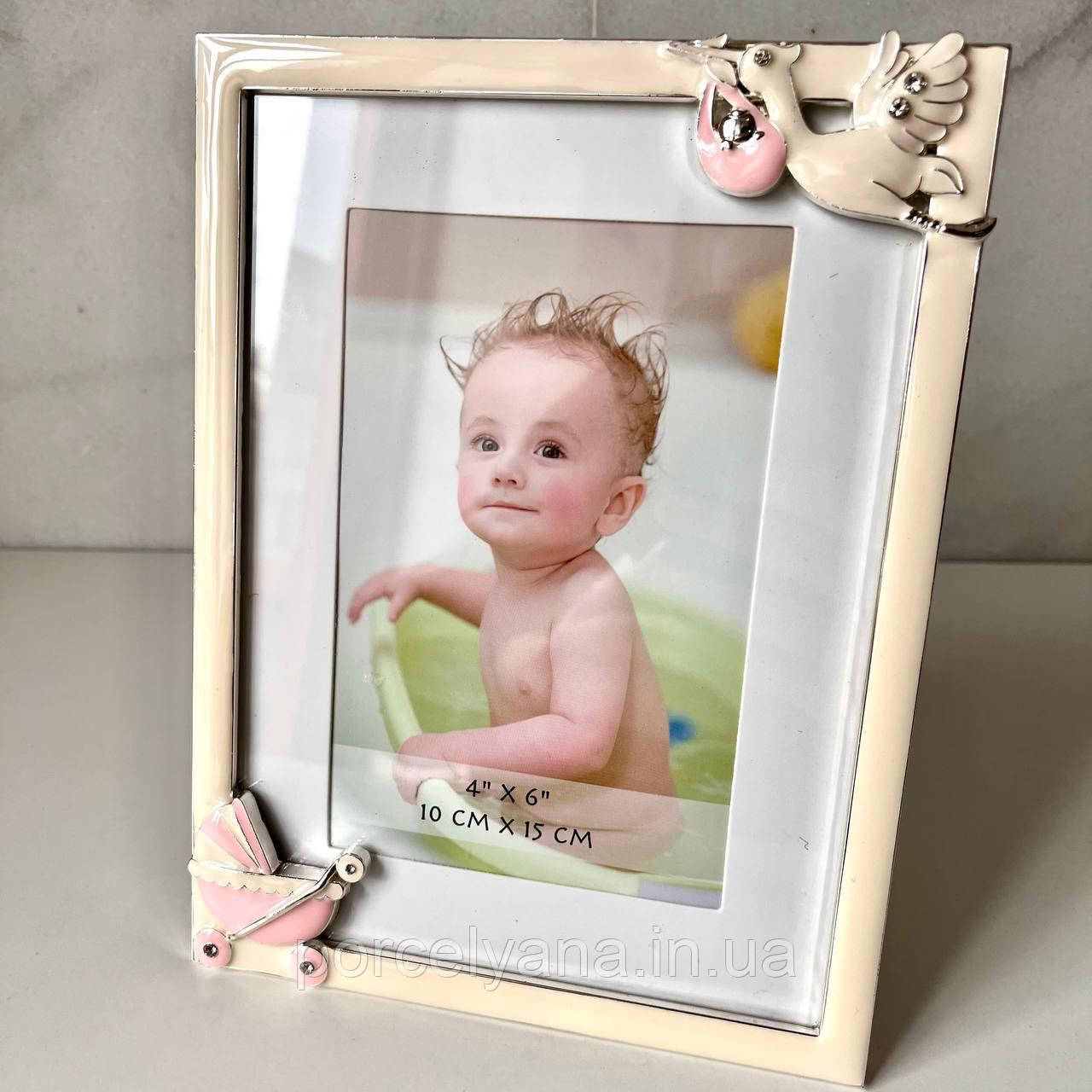 Фоторамка лелека 16*21 фото 10*15 см рожева Widdop and Cо, фото 1