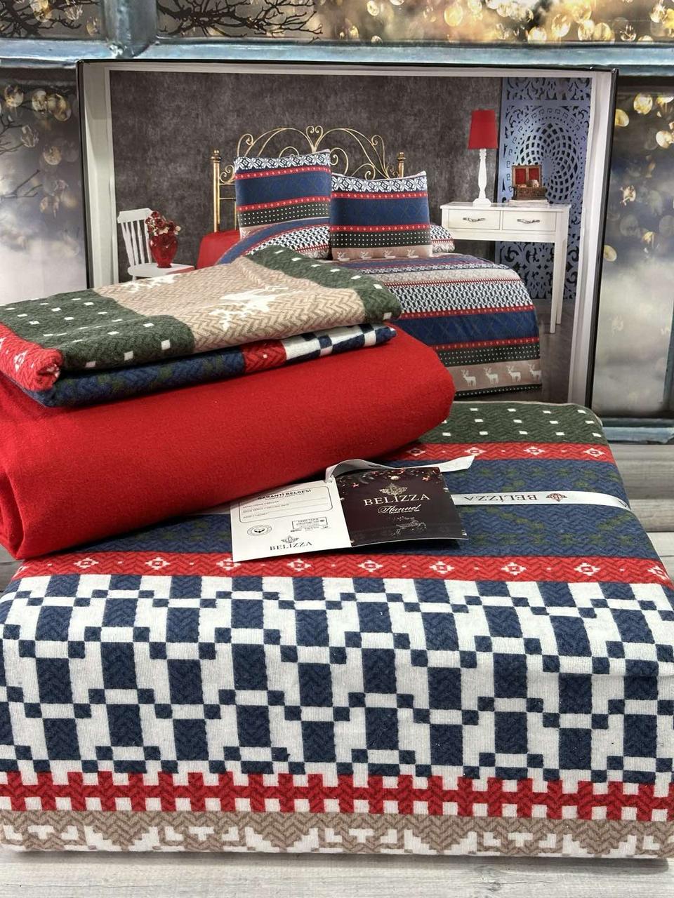 Постільна білизна фланелева байкова полуторний розмір Belizza Sold, фото 1