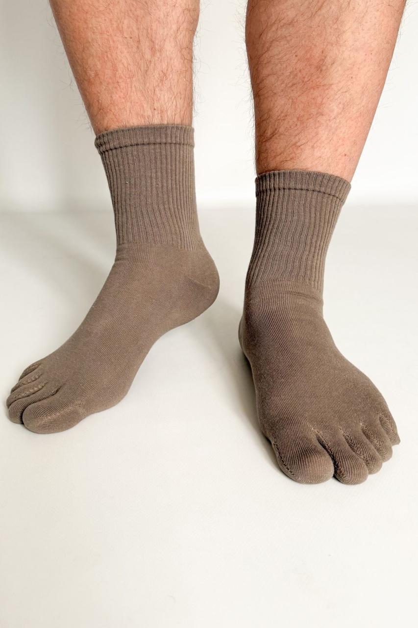 Шкарпетки чоловічі з пальцями Mister Apmi 40-42 коричневий, фото 1
