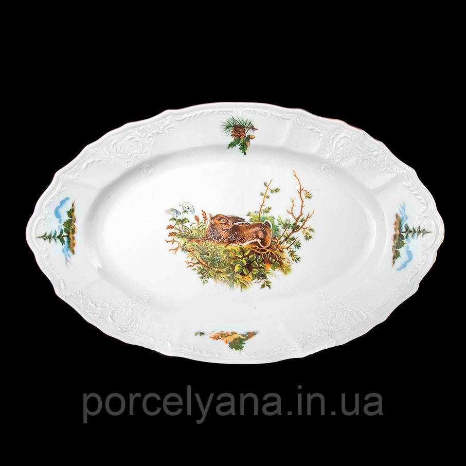 Блюдо овальне 39 см Thun Bernadotte мисливство U001011, фото 1