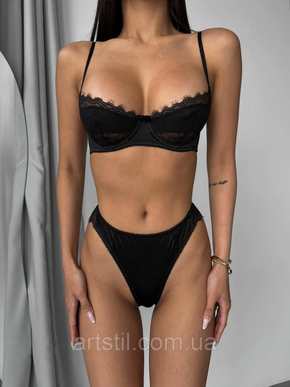 Повсякденний комплект білизни з завищеними трусиками, фото 1