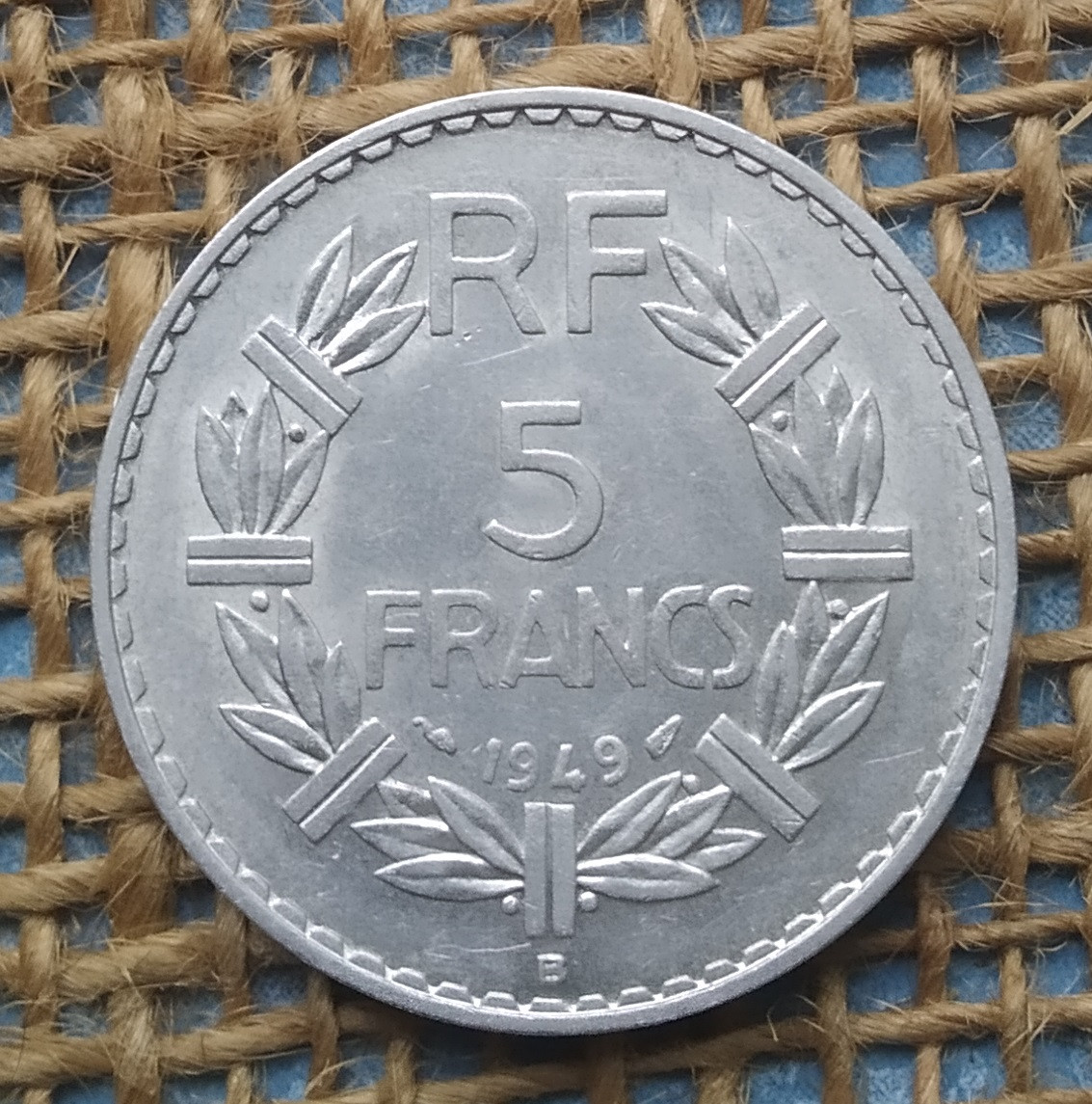 5 франкiв 1949 року. (В). Францiя, фото 1