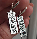 Срібні сережки Орнамент, фото 3