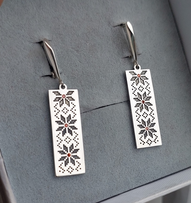 Срібні сережки Орнамент, фото 1