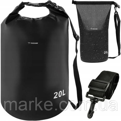 Водонепроникна сумка, гермомішок, гермочохол Trizand 20L чорний (mrk)