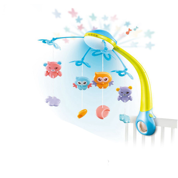 Музична іграшка проєктор Зоряне небо на ліжечко мобіль карусель для засинання малюкові мелодії 4 підвести Жовта, фото 1