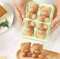 Форма силіконова для льоду Ведмедики з 4 шт