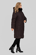 Пальто жіноче зимове, хутро, батал Евеліна| 50-60 р-ри, фото 5