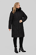 Пальто жіноче зимове, хутро, батал Евеліна| 50-60 р-ри, фото 2