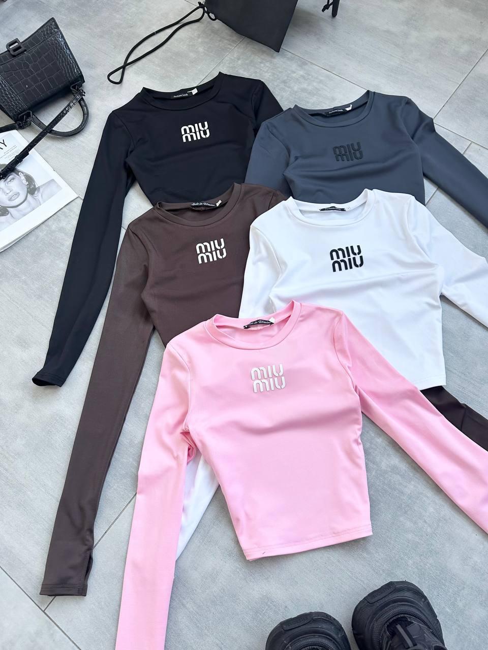 Лонгслів з розрізом на пальчику Модель: 1533-022 Колір: чорний, білий, графіт, рожевий, шоколад, фото 1