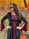 Костюм Дракули / Вампірші - сукня з коміром на хеллоуїн, готовий образ на свято, фото 2
