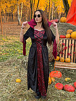Костюм Дракули / Вампірші - сукня з коміром на хеллоуїн, готовий образ на свято