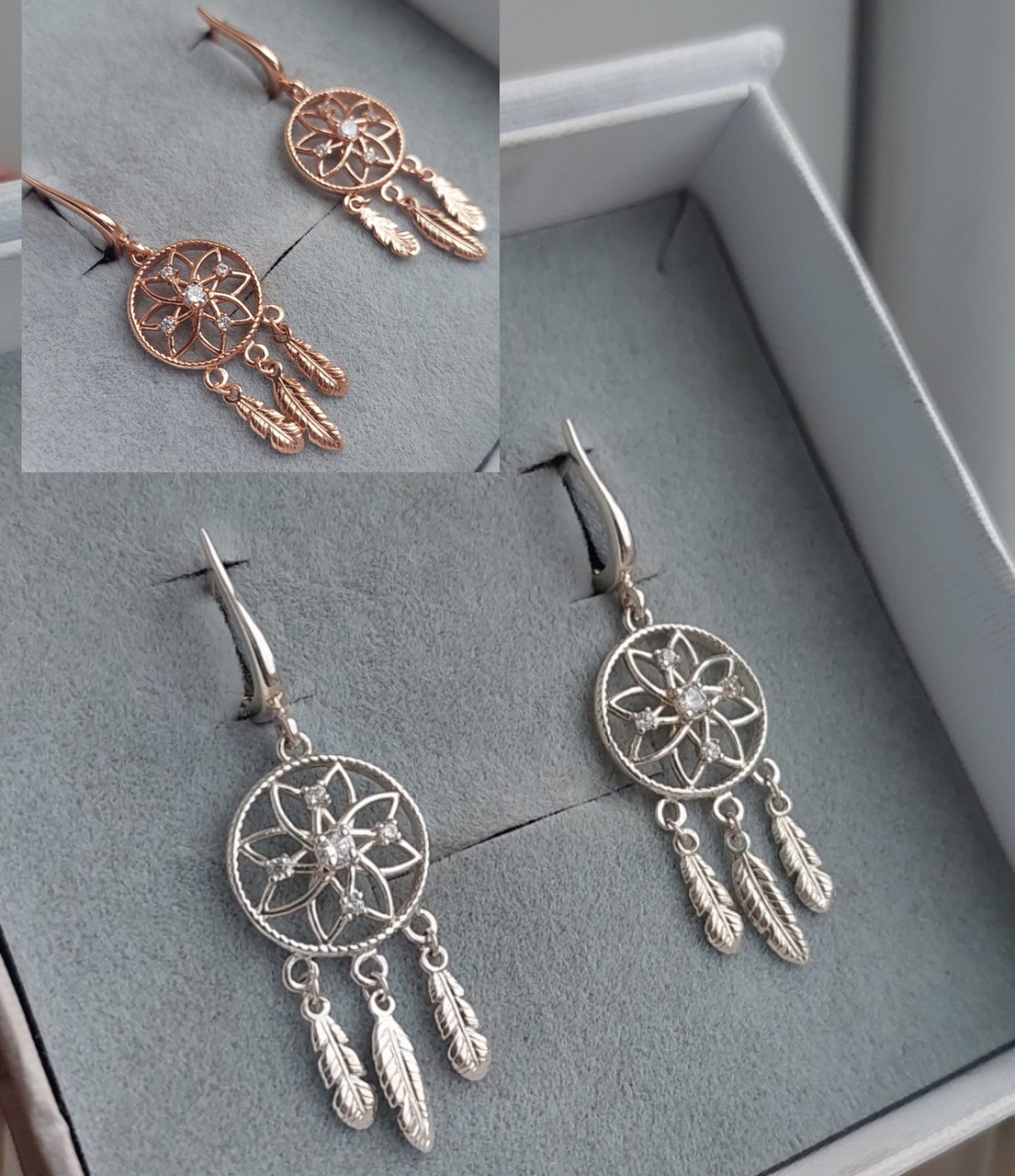 Срібні сережки Ловець Снів, фото 1