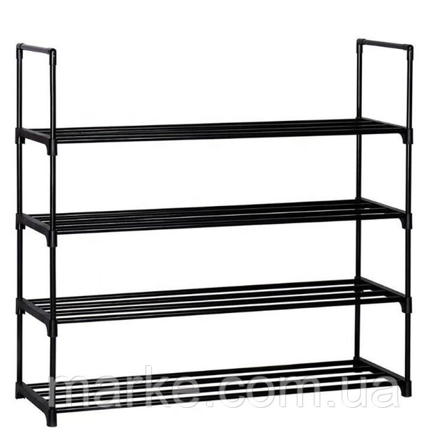 Полиця для взуття 4-рівнева чорна Bonro B37 (mrk)