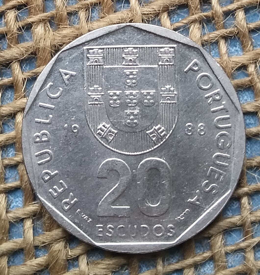 20 ескудо 1988 року. Португалiя, фото 1