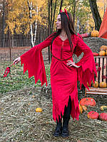 Костюм Диявола на Хелловін Яскравий костюм Дьявола з рогами та крилами