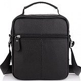 Чоловічий шкіряний месенджер 18x22x8, сумка планшет через плече Tiding Bag A25F-1519A чорний, фото 5