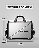 Чоловіча шкіряна сумка для ноутбука та документів 39х28х8, портфель для міста Tiding Bag RD-23134 чорний, фото 4