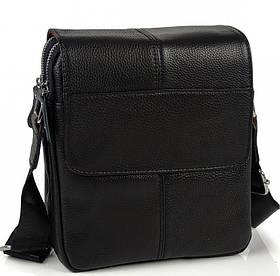 Шкіряна сумка чоловіча 21х24х6, барсетка через плече м'яка, месенджер для гаджетів BEXHILL TD-21334A