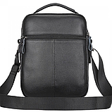 Шкіряна чоловіча сумка-барсетка 21х25х6, месенджер з ручкою Tiding Bag 73957 чорна, фото 10