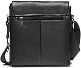Чоловічий класичний месенджер 23х26х6, шкіряний барсетка через плече Tiding Bag 2862 чорний, фото 8
