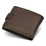 Шкіряне чоловіче портмоне на кнопці ST Leather ST104 Коричневе, фото 3
