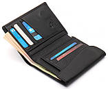 Чорний чоловічий гаманець вертикального типу з натуральної шкіри на магніті Marco Coverna MC-1286, фото 4