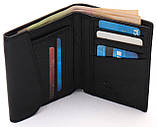 Чорний чоловічий гаманець вертикального типу з натуральної шкіри на магніті Marco Coverna MC-1286, фото 5