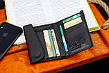 Чорний чоловічий гаманець вертикального типу з натуральної шкіри на магніті Marco Coverna MC-1286, фото 7