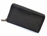 Чорний гаманець-клатч з блоком під картки під однією блискавкою з натуральної шкіри Marco Coverna МС-5901Q, фото 3