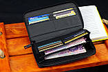 Чорний гаманець-клатч з блоком під картки під однією блискавкою з натуральної шкіри Marco Coverna МС-5901Q, фото 9