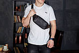 Сумка-бананка для телефону 11х25х8, стильний слінг із натуральної гладкої шкіри TD-31848 чорний, фото 3
