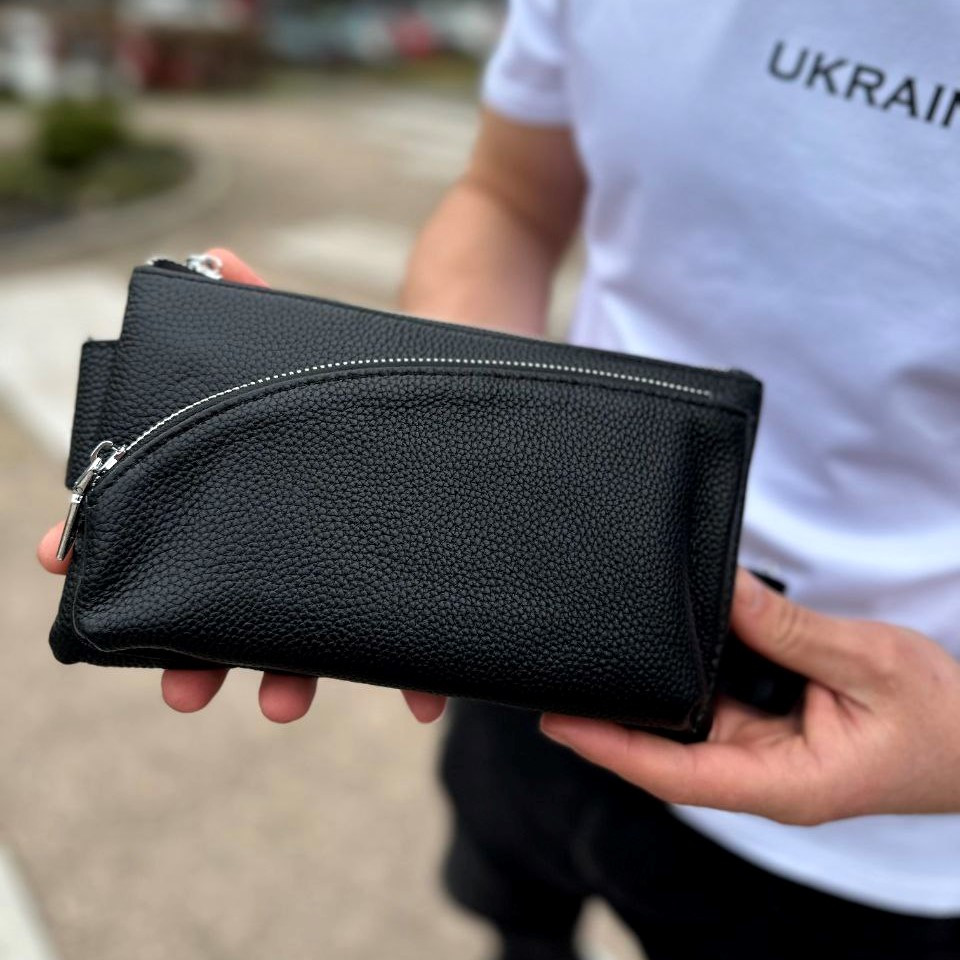 Поясна бананка унісекс 14х25х8, сумка конверт для телефону та документів TD-54928 чорна, фото 1