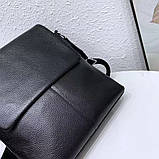 Шкіряна сумка чоловіча через плече 21х23х5.5, м'яка барсетка для гаджетів Tiding Bag 12977 чорна, фото 2